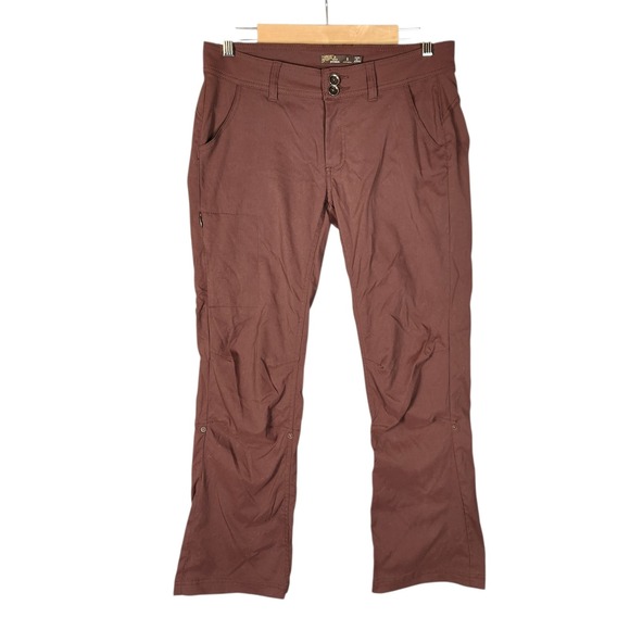 Prana Pants - Prana Halle Pants Women's 8 Short Brown Hiking Outdoor Roll-up Straight Leg